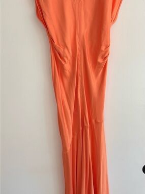 Peach Midi low back TopShop Dress (4)